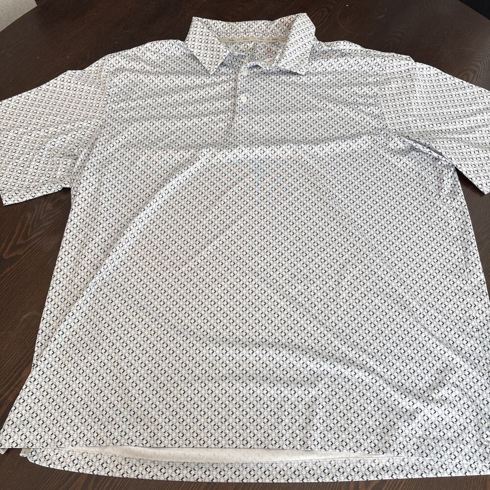 Walter Hagen Performance Polo Mens 2XL Checkered White and Blue